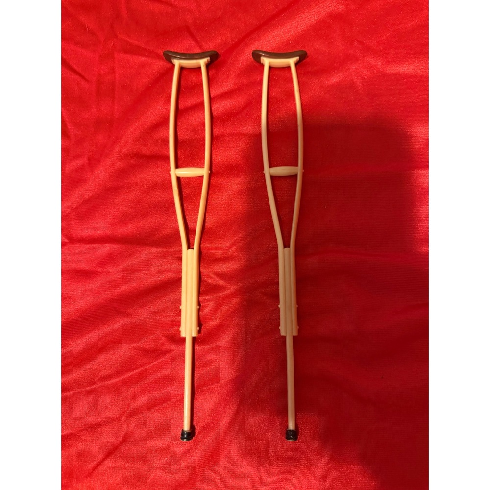 Vintage 1960's GI Joe Action Marine Medic Pair of Crutches Military Toys Hasbro
